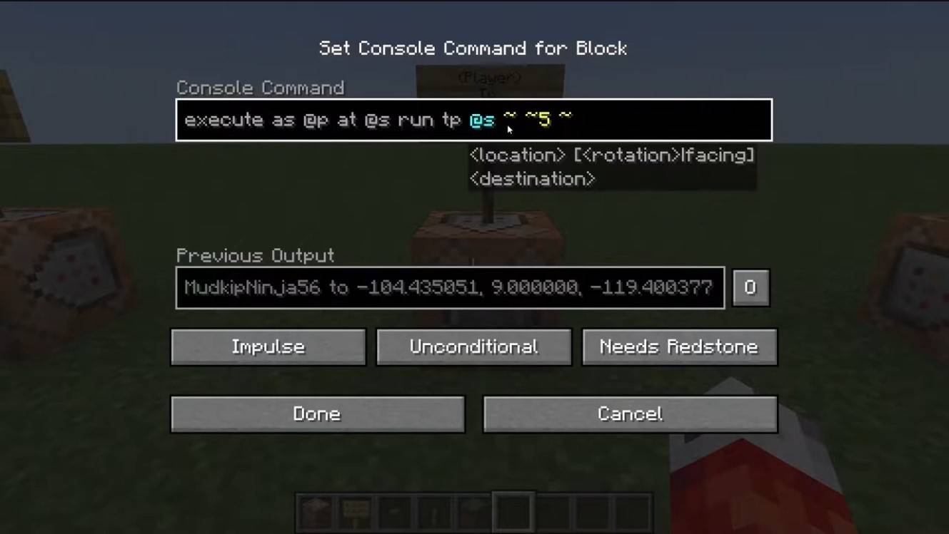Teleportatie via controleblokken