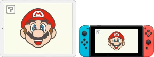 Изображение улыбающегося Марио размещено на планшете и компьютере Nintendo switch. Он — итальянский водопроводчик средних лет с усами и рабочей одеждой