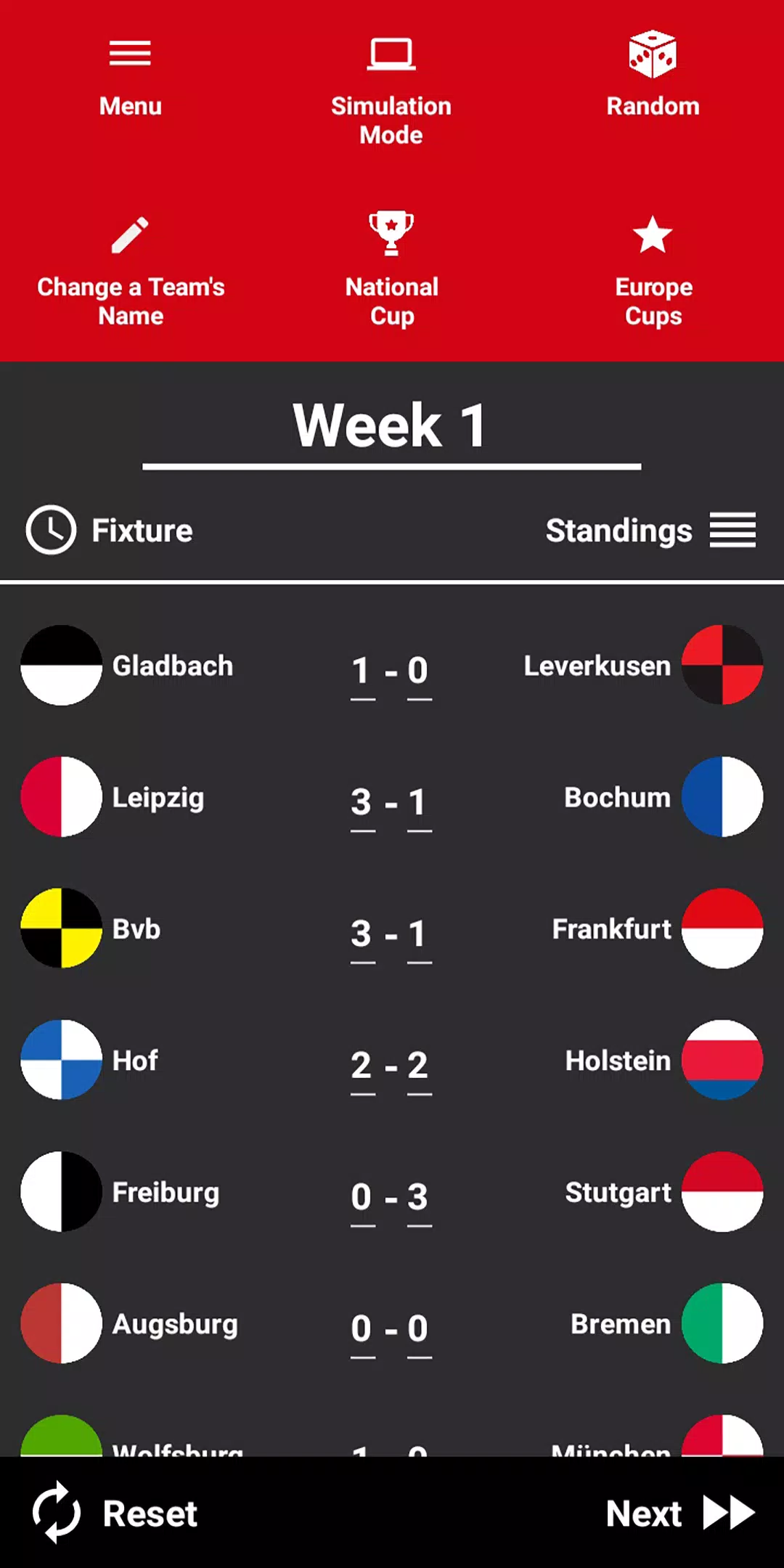 German League Simulator Game Capture d'écran 0