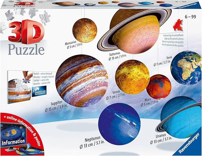 Ravensburger Solar System 3D Jigsaw Teka -teki Set