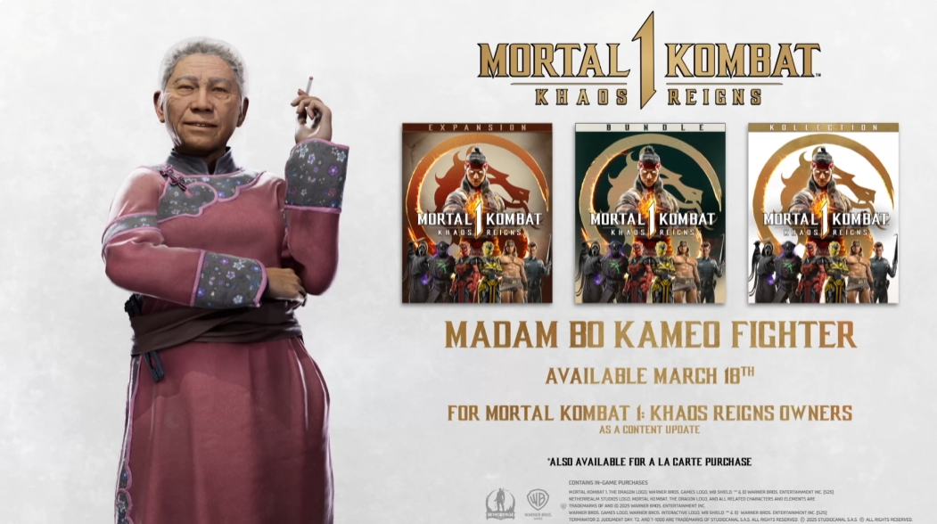 Darating si Madam Bo sa Mortal Kombat 1 bilang isang manlalaban ng Kameo.