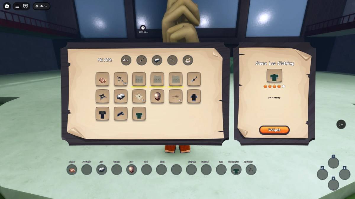 Anteprima dell'abbigliamento in pietra Leo in ninja Time Roblox Experience